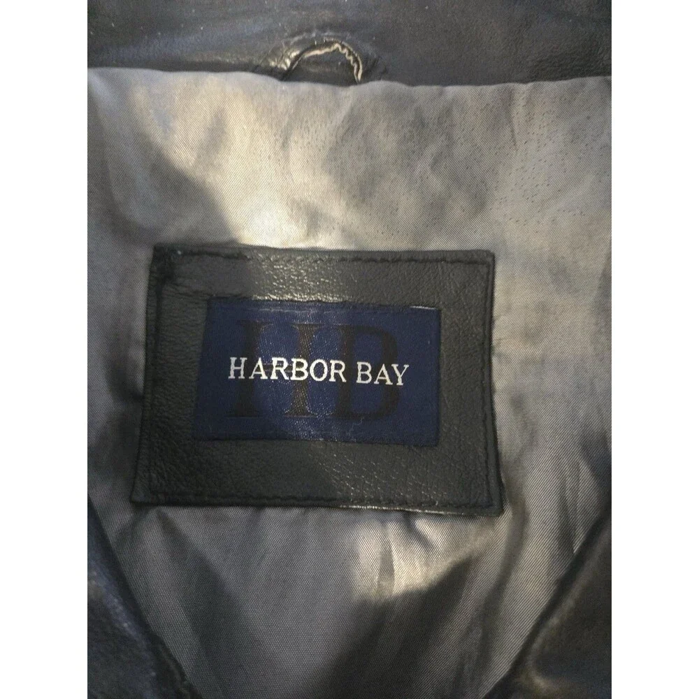 Harbor Bay 3XLT Mens Black Leather Jacket Zip Up